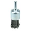 Weiler Wolverine 3/4" Knot Wire End Brush, .020" Steel Fill, 1/4" Stem 36250